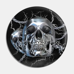 Black/White Skulls Pin