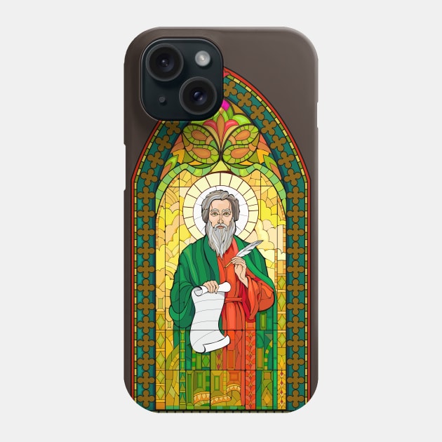 Stained glass window with John the Apostle Phone Case by Artist Natalja Cernecka