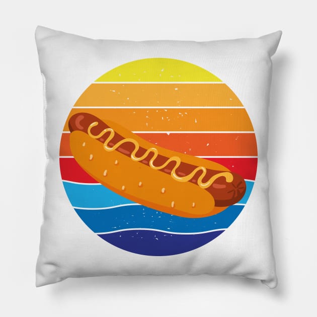 Happy Hot Dog Day Pillow by Daily Design