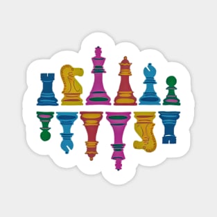 Colorful Chess Pieces Magnet