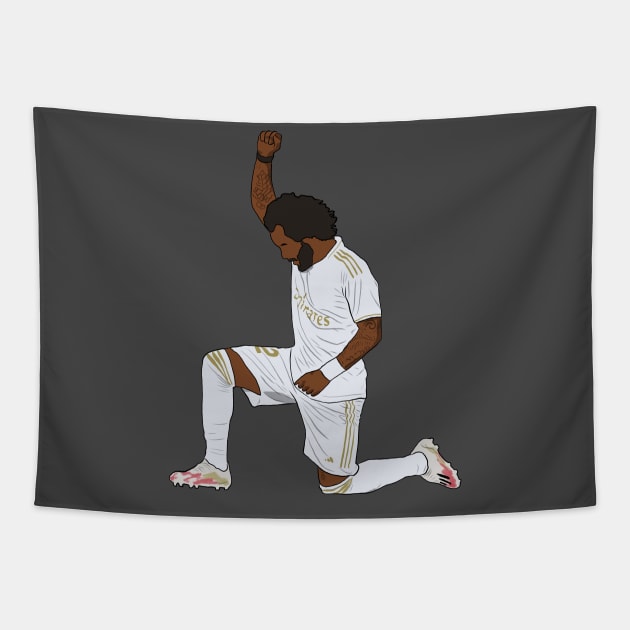 Marcelo Kneeling Black Power Fist Tapestry by Hevding