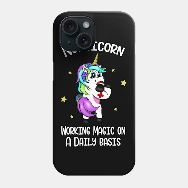 Nurse Unicorn Medical Assistant Nursicorn Scrub Phone Case by Foxxy Merch