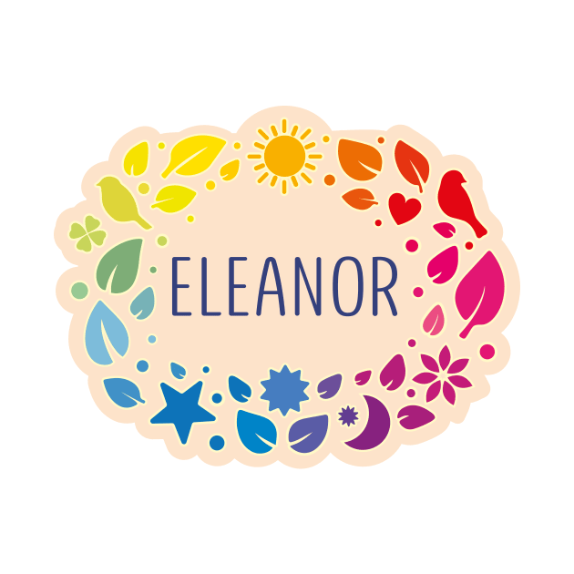 Eleanor name with colorful leaves by WildMeART