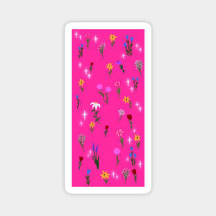 pink wildflowers Magnet