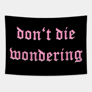 Don't Die Wondering Fraktur (Pink) Tapestry