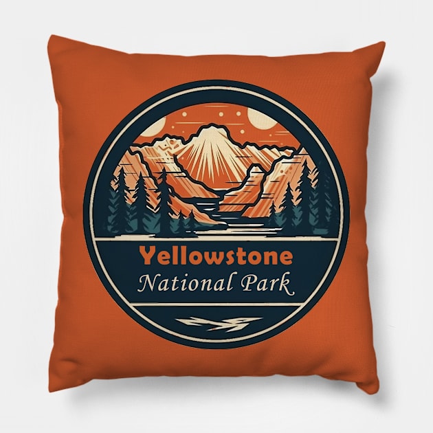 Yellowstone National Park Pillow by GreenMary Design