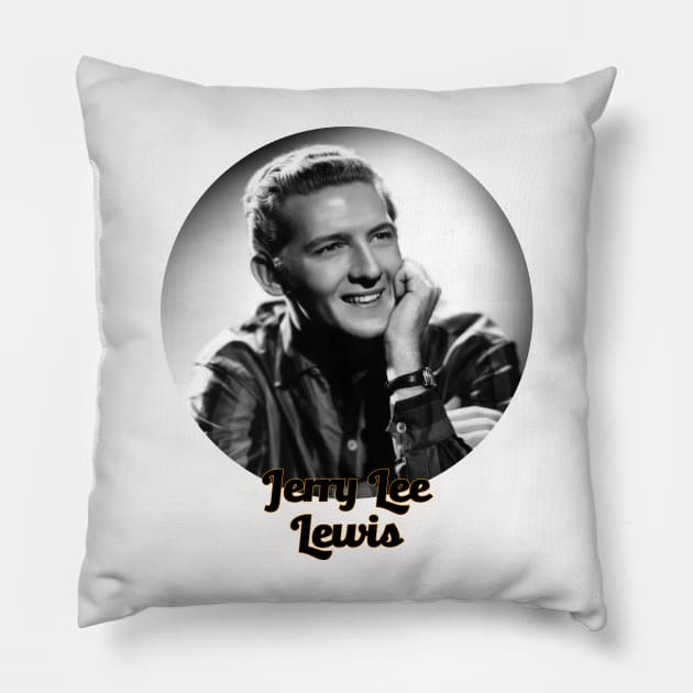 jerry lee lewis Pillow by Cube2