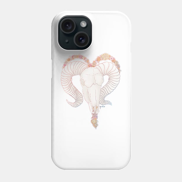 Aries Skull - Full colour Phone Case by Qur0w