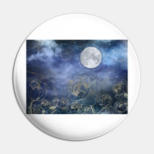 Moonlight Flowers Pin