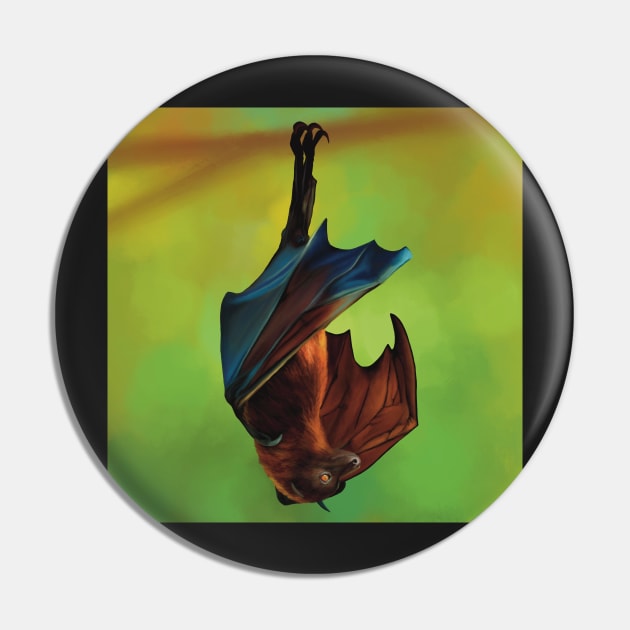 Fruit bat illustration, flying fox painting. Australian bat, unique gift. Pin by PlumpPlumStudio