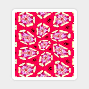 Red Passion Flower Pattern Magnet