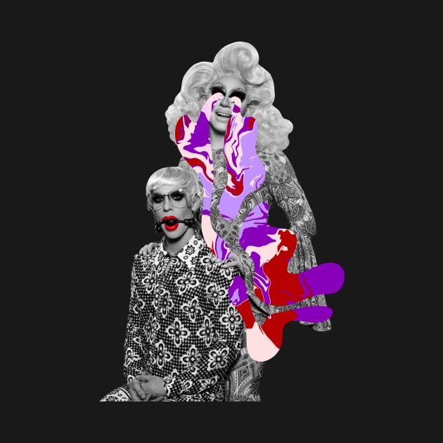 Trixie Mattel And Katya zamolodchikova Trippy Purple Single Tears Halloween Design 1 by KalanisArt