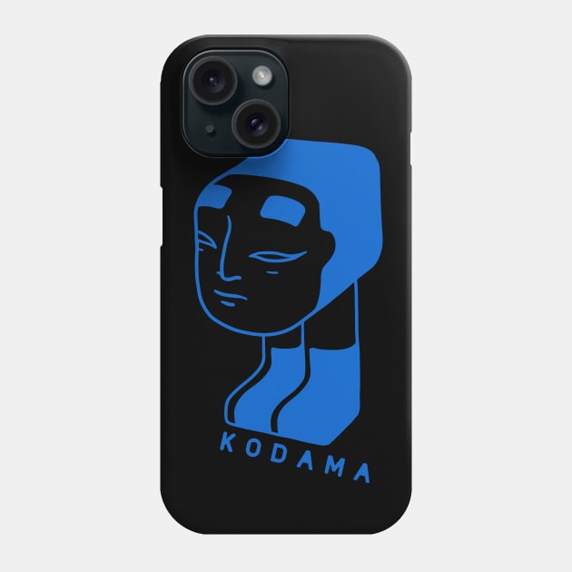 Not a traditional Kodama spirit, a ghost with onna men mask in blue ink Phone Case by croquis design