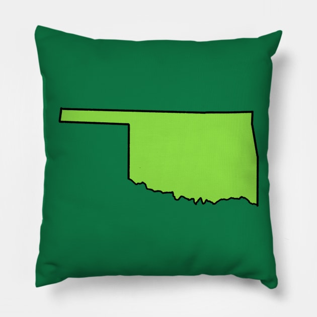 Oklahoma - Green Outline Pillow by loudestkitten