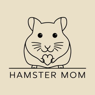 Hamster Mom Line Art T-Shirt