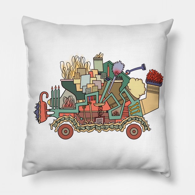 Alternative Transportation Pillow by RoseOfCorn