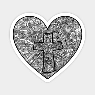 A heart with a cross inside, a description of the way of the Savior Jesus Christ Magnet