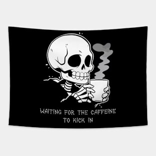 Funny Skeleton Goth Men Women Funny Halloween Coffee Tapestry