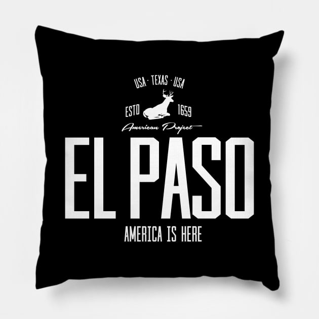 USA, America, El Paso, Texas Pillow by NEFT PROJECT