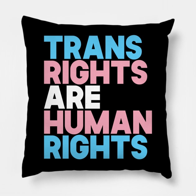 Trans Rights Are Human Rights Pillow by SusurrationStudio