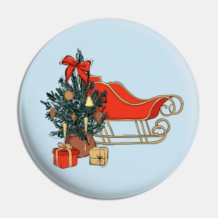 Christmas sleigh red Pin