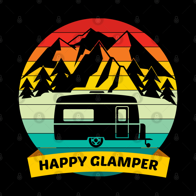 Vintage Happy Glamper - Mountain Hiker Travel Camper by FabulousDesigns