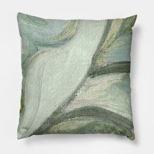 Abstract Oil Painting Mint Green 1c17 Pillow