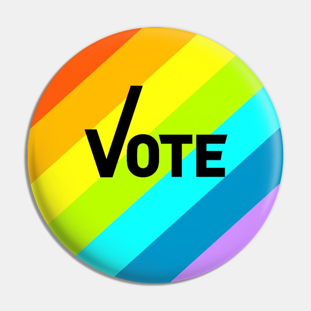 Vote Rainbow Background Pin by Jennifer