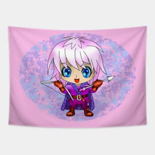 cute dnd elf archer in shades of pink and purple Tapestry