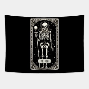 The Fool Skeleton Tarot Card Tapestry