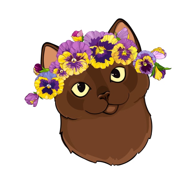 cat with pansies by  ESHA-Studio