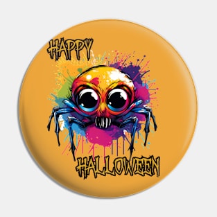 Spooky Spider Happy Halloween Pin