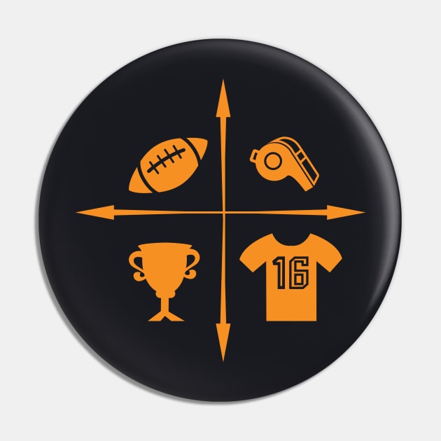 American Football Icons Pin by Foxxy Merch