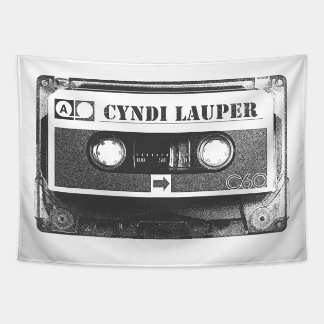 Cyndi Lauper - Cyndi Lauper Old Cassette Pencil Style Tapestry by Gemmesbeut