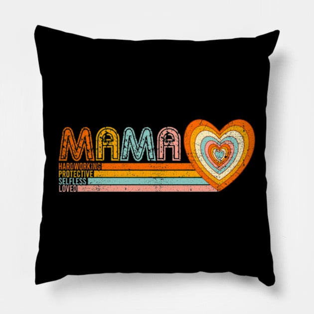 Retro Mama, Mothers Day, New Mom, Mommy, Best Mama Pillow by CrosbyD