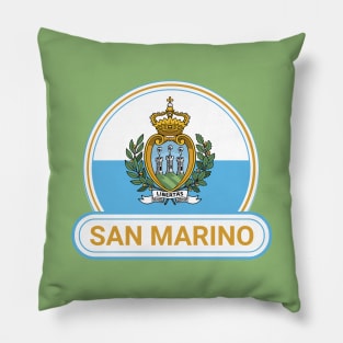 San Marino Country Badge - San Marino Flag Pillow
