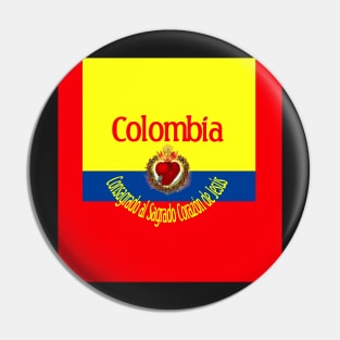 Colombia Consagrado al Sagrado Corazon de Jesus Spanish for Sacred Heart of Jesus Catholic Detente Pin