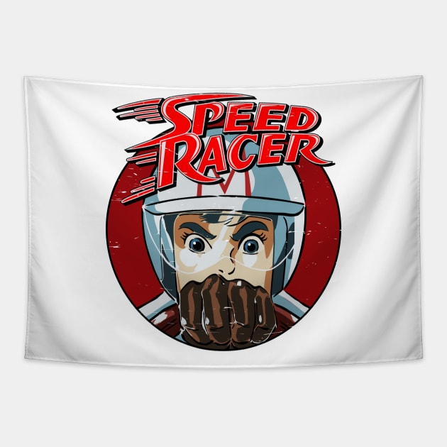 distressed speed racer Tapestry by small alley co