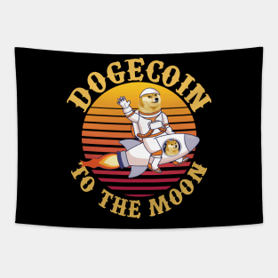 Dogecoin To The Moon Funny Tapestry