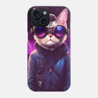 Techno Cat In Cyber Space Phone Case