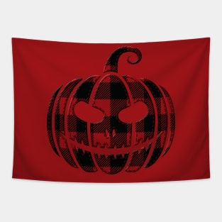 Buffalo Plaid Jack-O-Lantern Tapestry