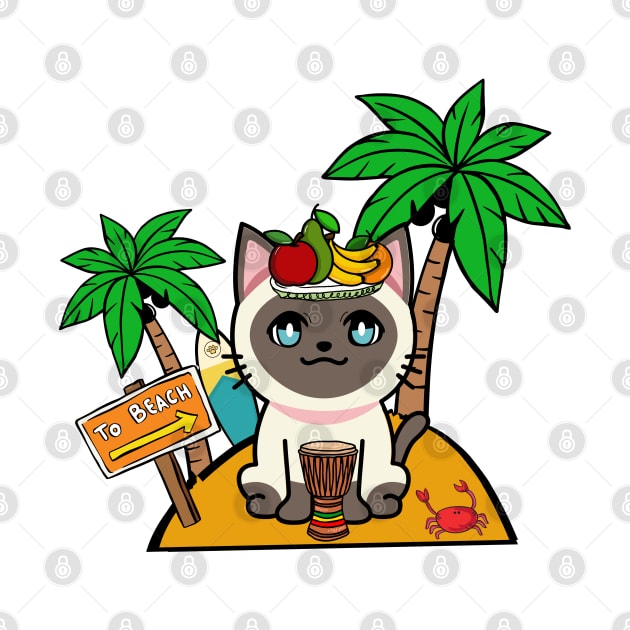 Cute Siamese Cat on an island by Pet Station