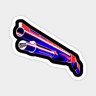 Shotgun Punchado Blank Text v. Code: Red White Blue Magnet