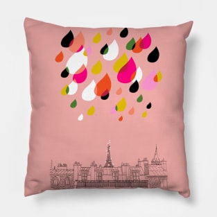 Parisian Pink Rain Pillow