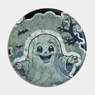 Sweet Ghost in Spooky Expressions, Halloween Scary, dark atmosphere, Halloween vibes Pin