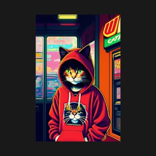 Funny cute cat graphic design artwork T-Shirt