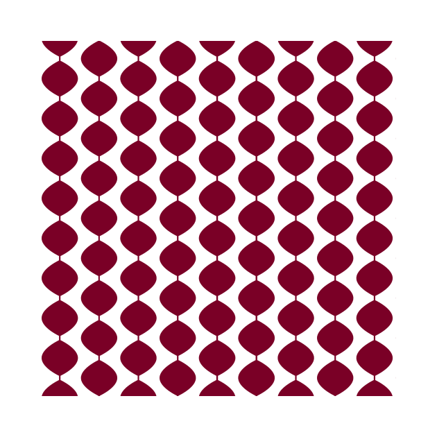 Midcentury Modern Retro 60s Waves Pattern  (Darker Magenta Red) by Makanahele