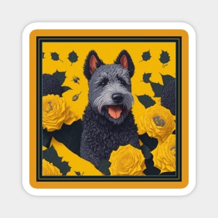 Рumi dog. Style vector (yellow version 2 pumi dog) Magnet