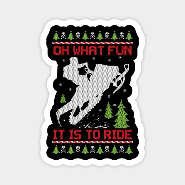 Fun Christmas Snowmobiler Magnet by OffRoadStyles