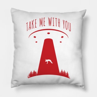 'Take Me With You' Funny UFO Abducted Pillow